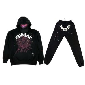 22ss Classic Flame Logo Graffiti Black Sp5der Tracksuit