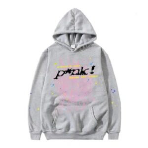 Pink Spider Hoodie Grey Man