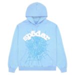 Sky Blue Web Sp5der Hoodie